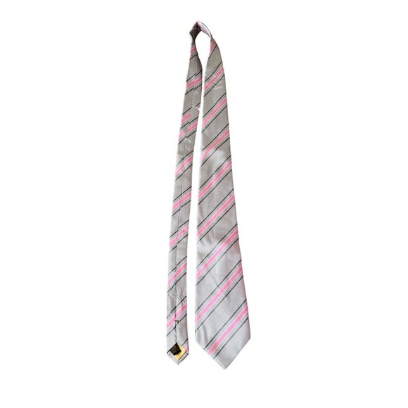 Donald J. Trump Maga Republican Signature Collection Silk‎ Silver Pink Necktie - Picture 2 of 7